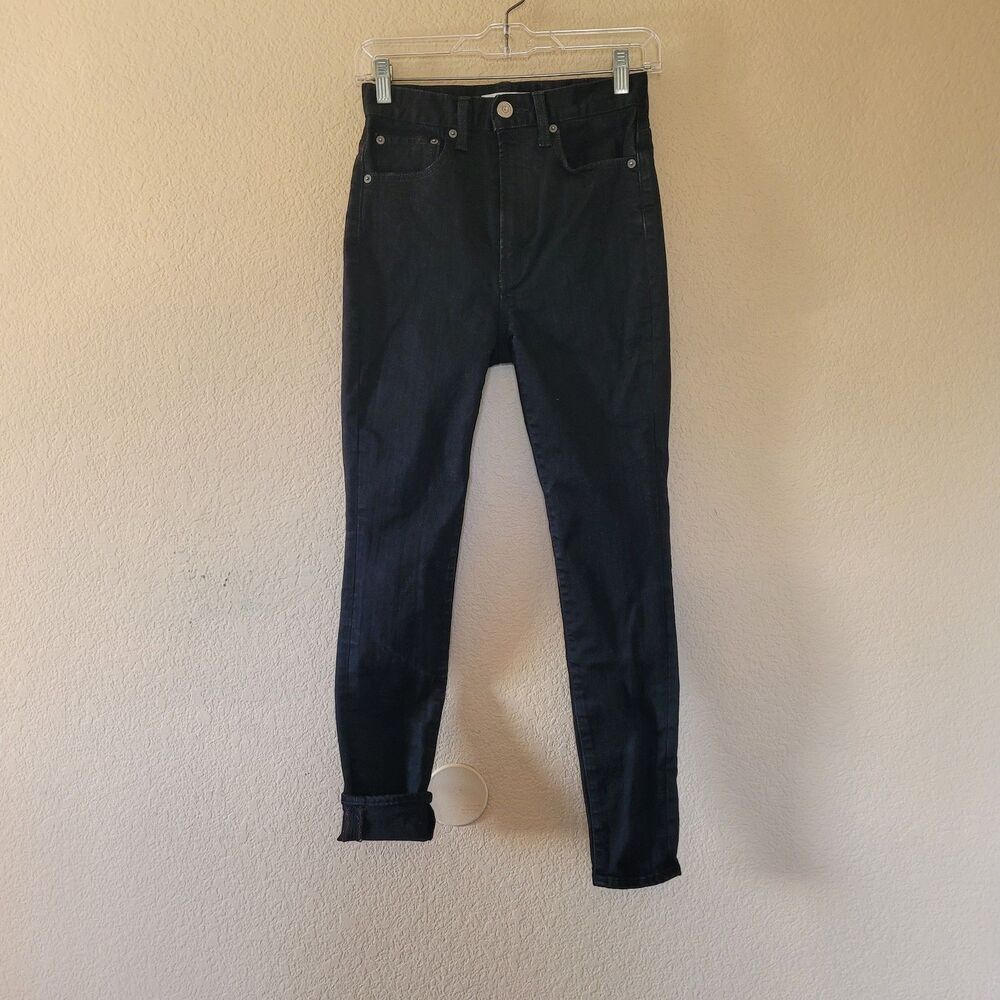 Moussy Vintage Skinny Jeans Size 25 Black Wash Denim Selvedge Stretch Japan